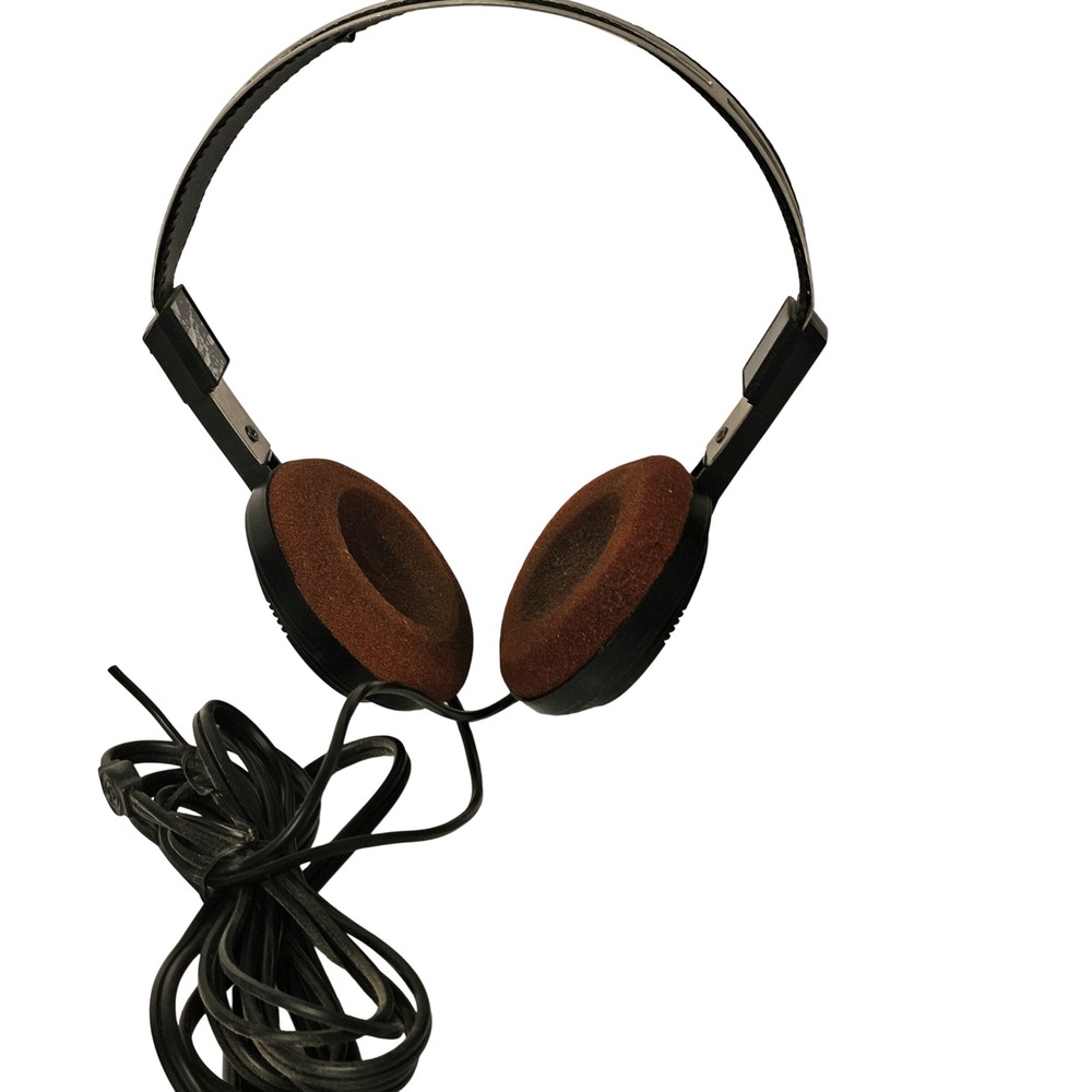 Tascam THP-110 Headphones Black Brown Wired 1/4 Inch Jack Studio Audio Vintage